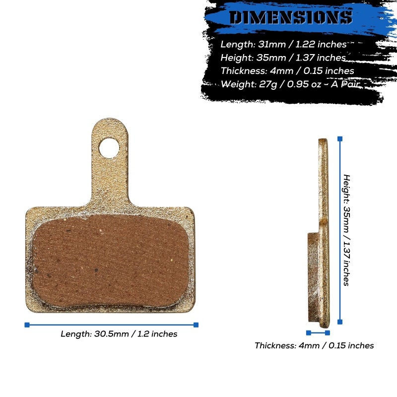 Corki Cycles 2 Pairs Sintered Metal Bike Disc Brake Pads for TRP Tektro Shimano - Image 2